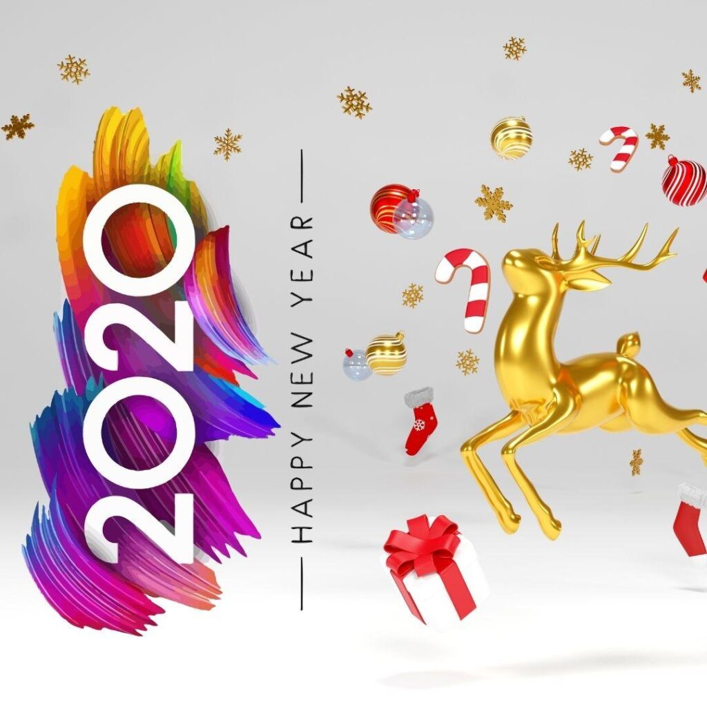 Delightful Happy New Year Image wallpaper with Deer 2023  