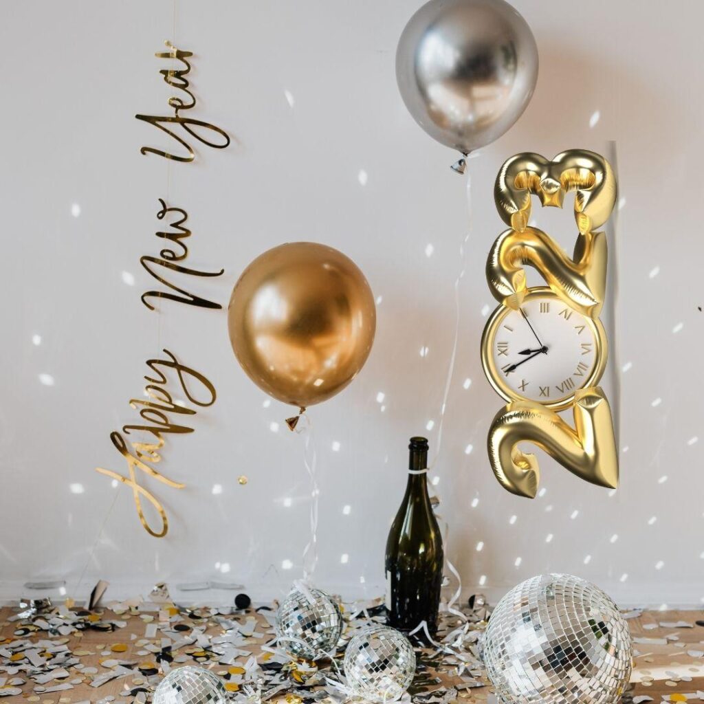 New Year Wishes Image with Golden Png 